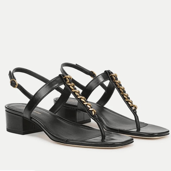 Veronica Beard Andie Leather Chain Link Sandals 10